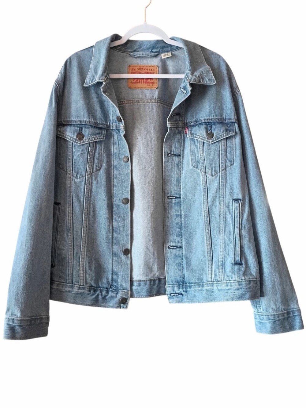 LEVI'S Men's Trucker Denim Jacket Light Blue LARGE